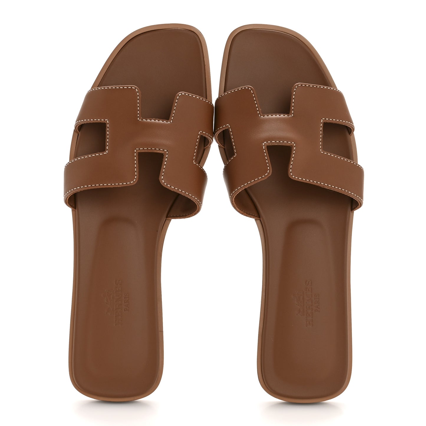 Box Calfskin Oran Sandals 38 Gold