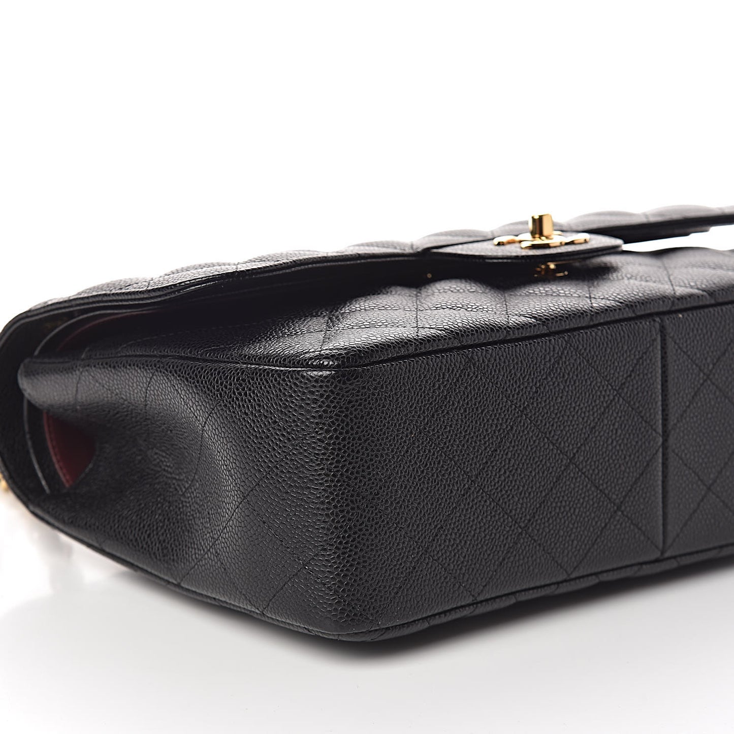 Caviar Quilted Jumbo Double Flap Black