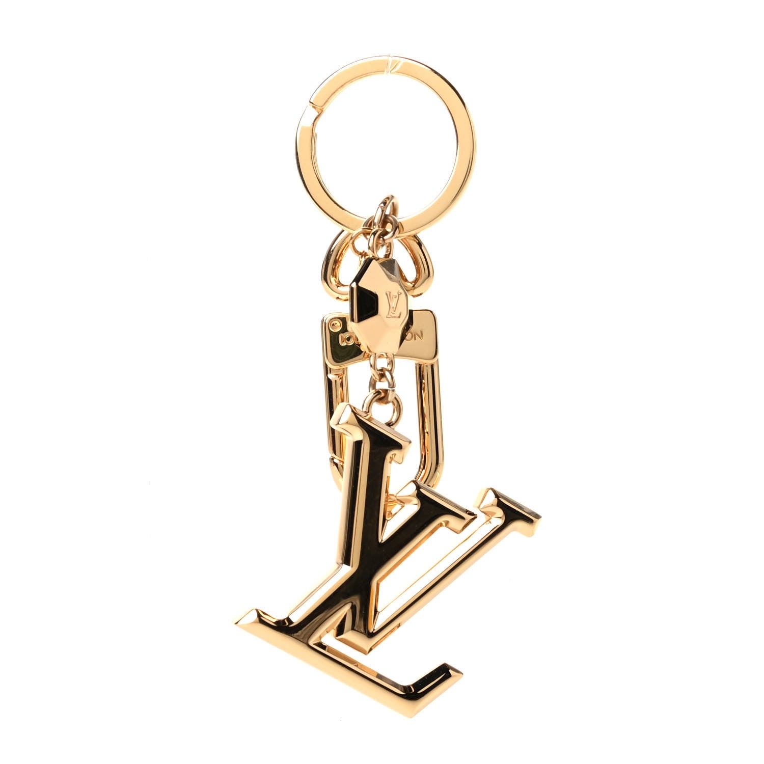Louis Vuitton LV Facettes Bag Charm Key Holder Gold 1 of 3