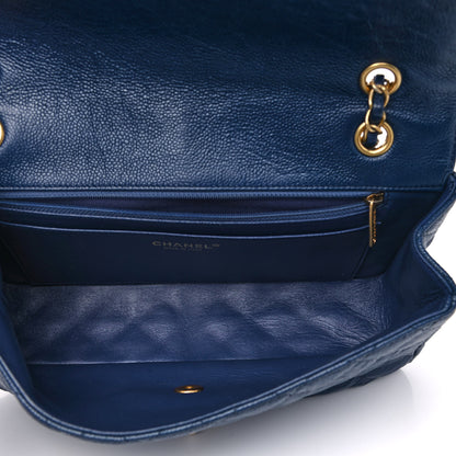 Chanel Crumpled Grained Calfskin Quilted Large Two Tone Flap Bag Blue 5 of 10