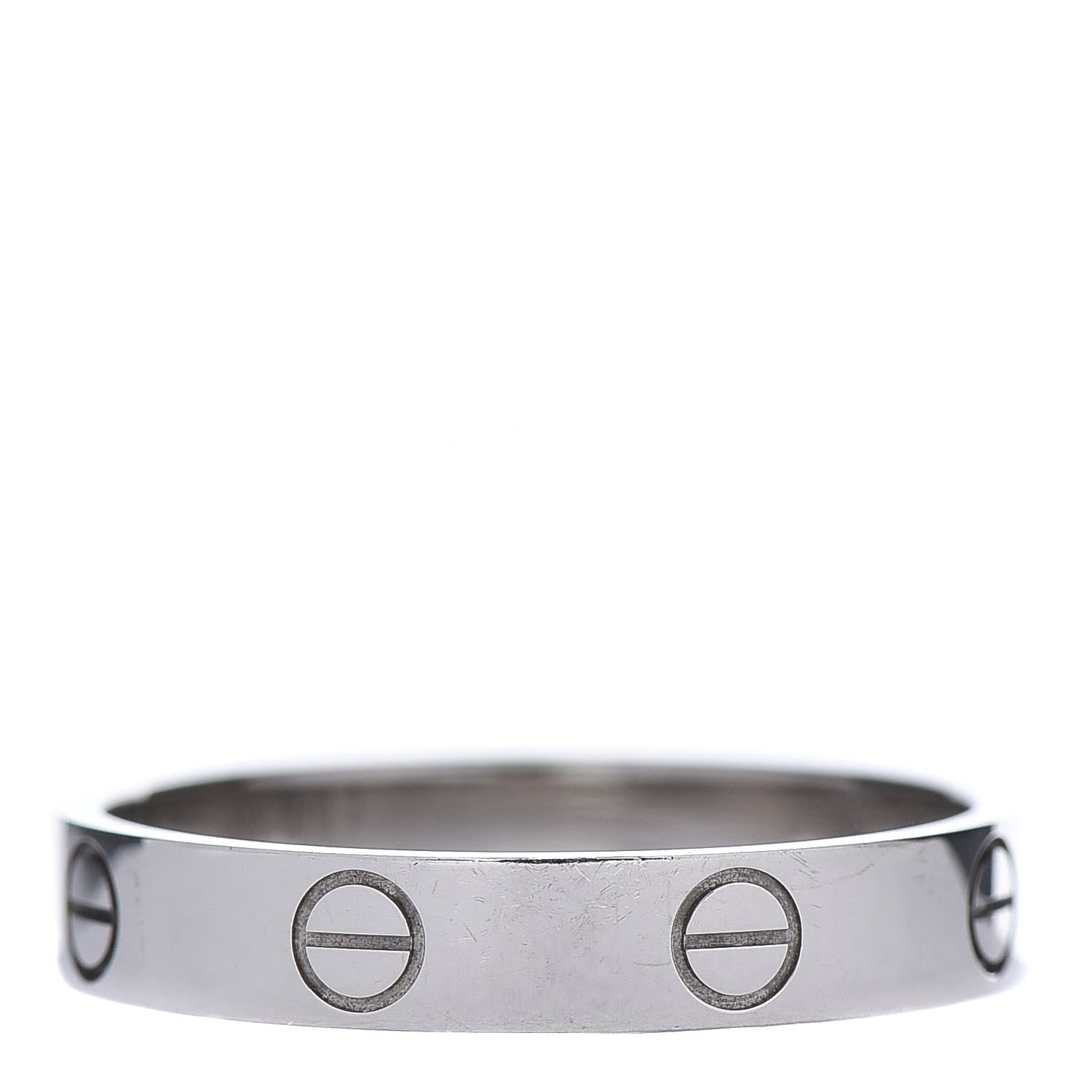 Cartier 18K White Gold 3.5mm LOVE Wedding Band Ring 56 7.5 3 of 5