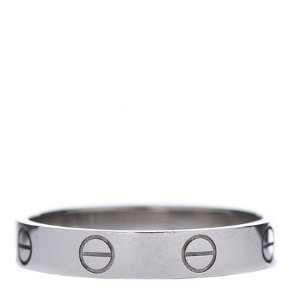 Cartier 18K White Gold 3.5mm LOVE Wedding Band Ring 56 7.5 3 of 5