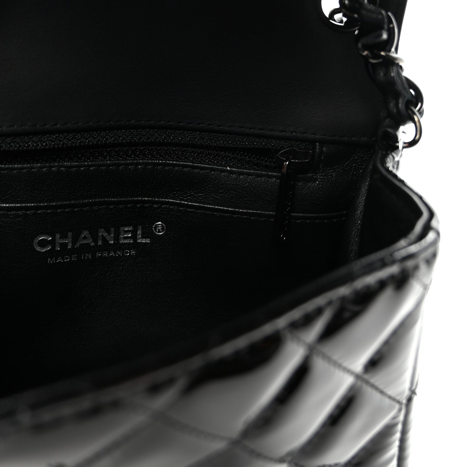 Chanel Patent Calfskin Quilted Mini Square Flap So Black 6 of 11