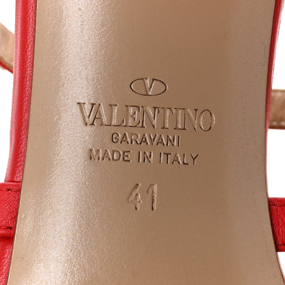 Valentino Garavani Calfskin Nappa Rockstud 60mm Caged Slide Sandals 41 Rosso Valentino 8 of 12