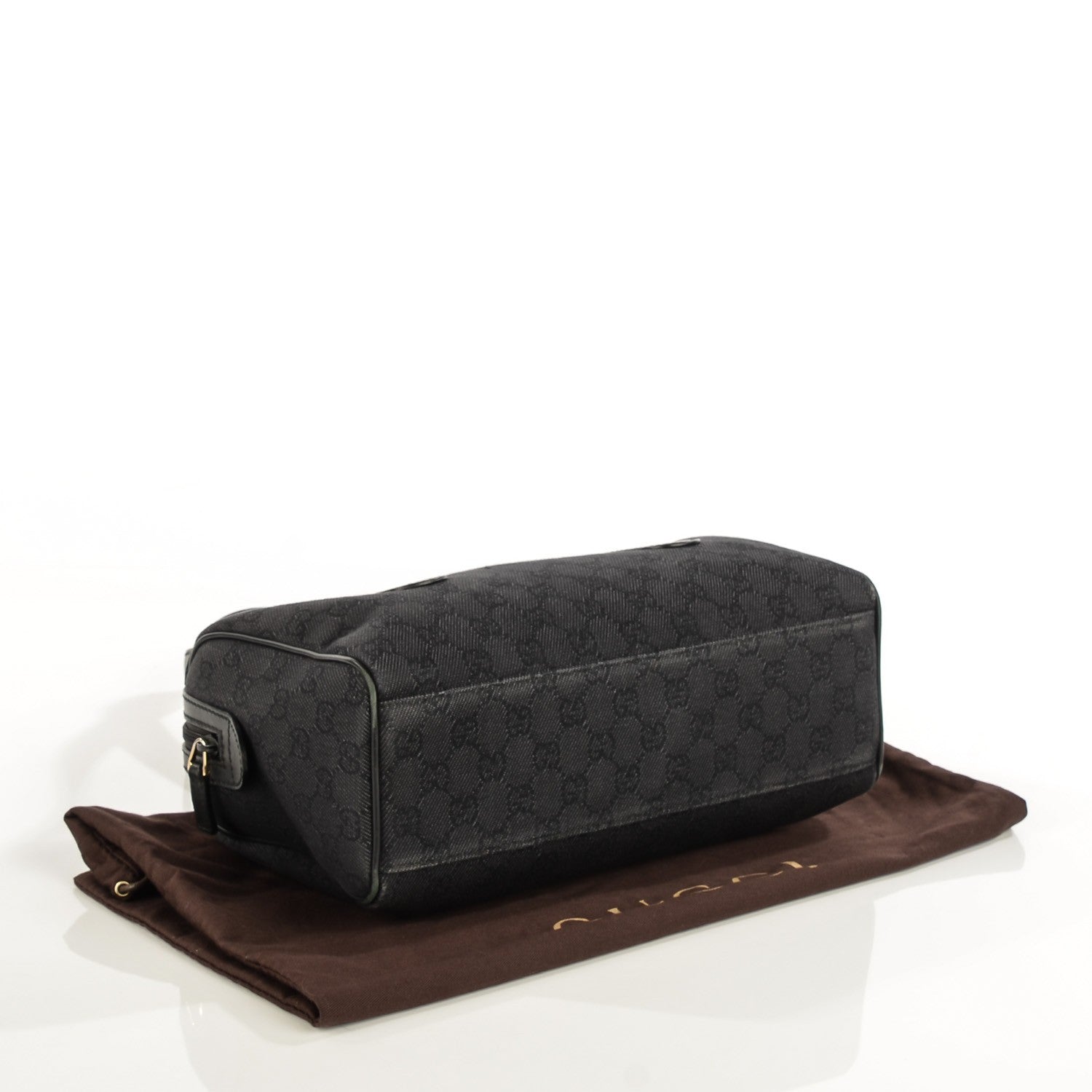Gucci Denim Monogram Small Duffle Bag Dark Brown 4 of 7