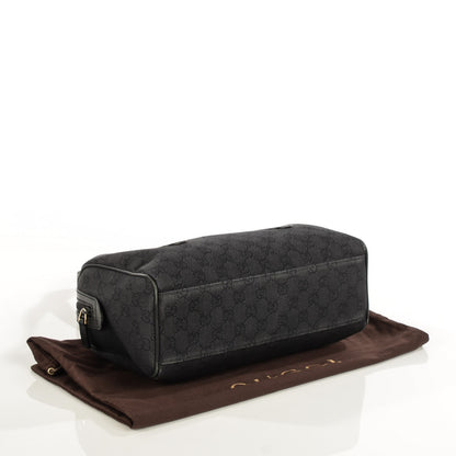 Gucci Denim Monogram Small Duffle Bag Dark Brown 4 of 7