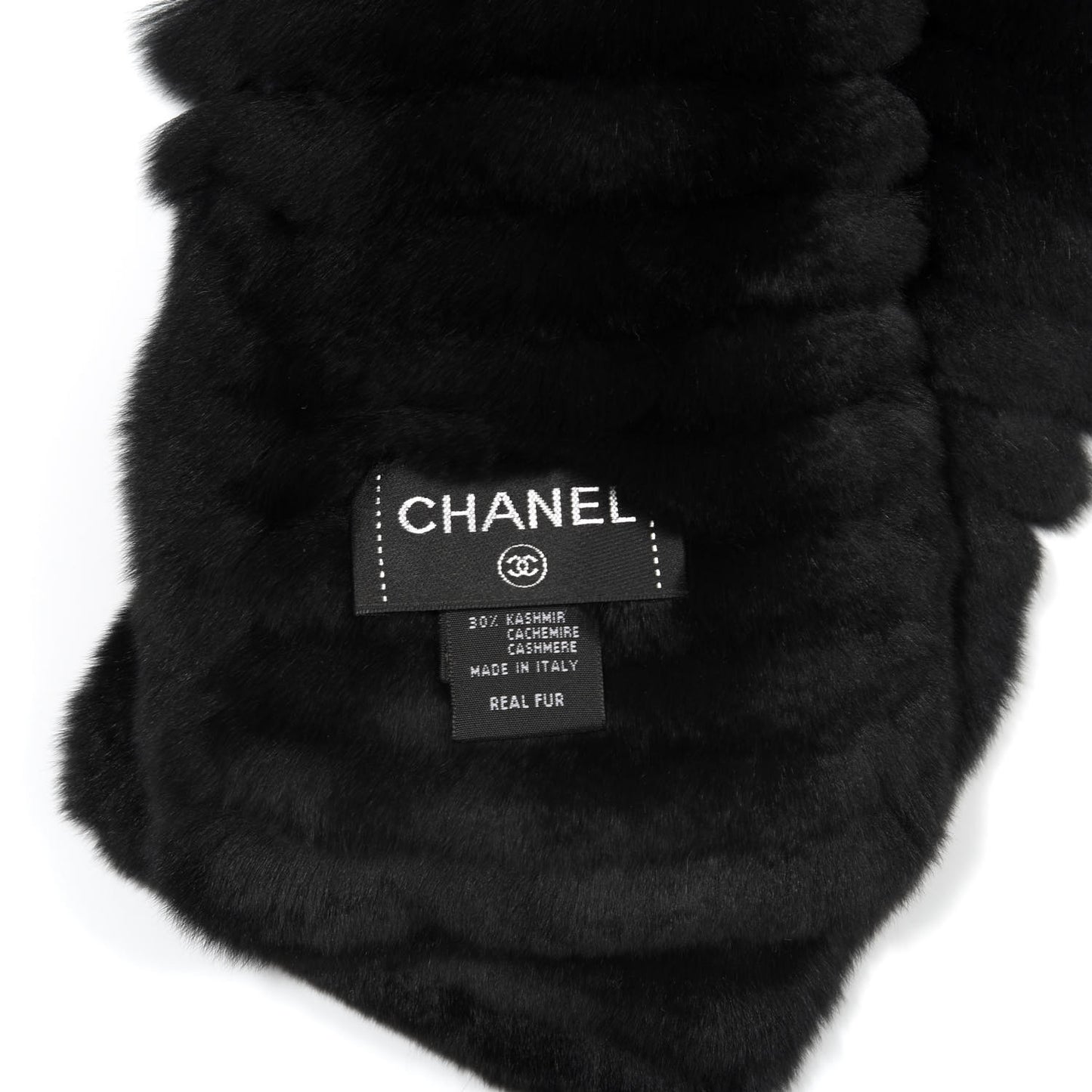 Orylag Rabbit Fur CC Scarf Black Grey