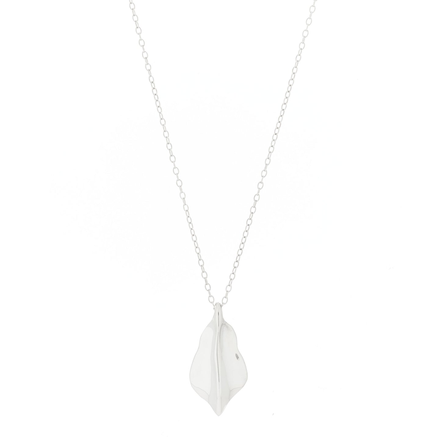Sterling Silver Leaf Pendant Necklace