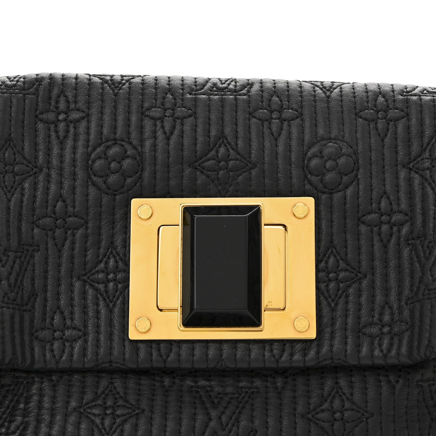 Louis Vuitton Calfskin Quilted Monogram Altair Clutch Black 8 of 10