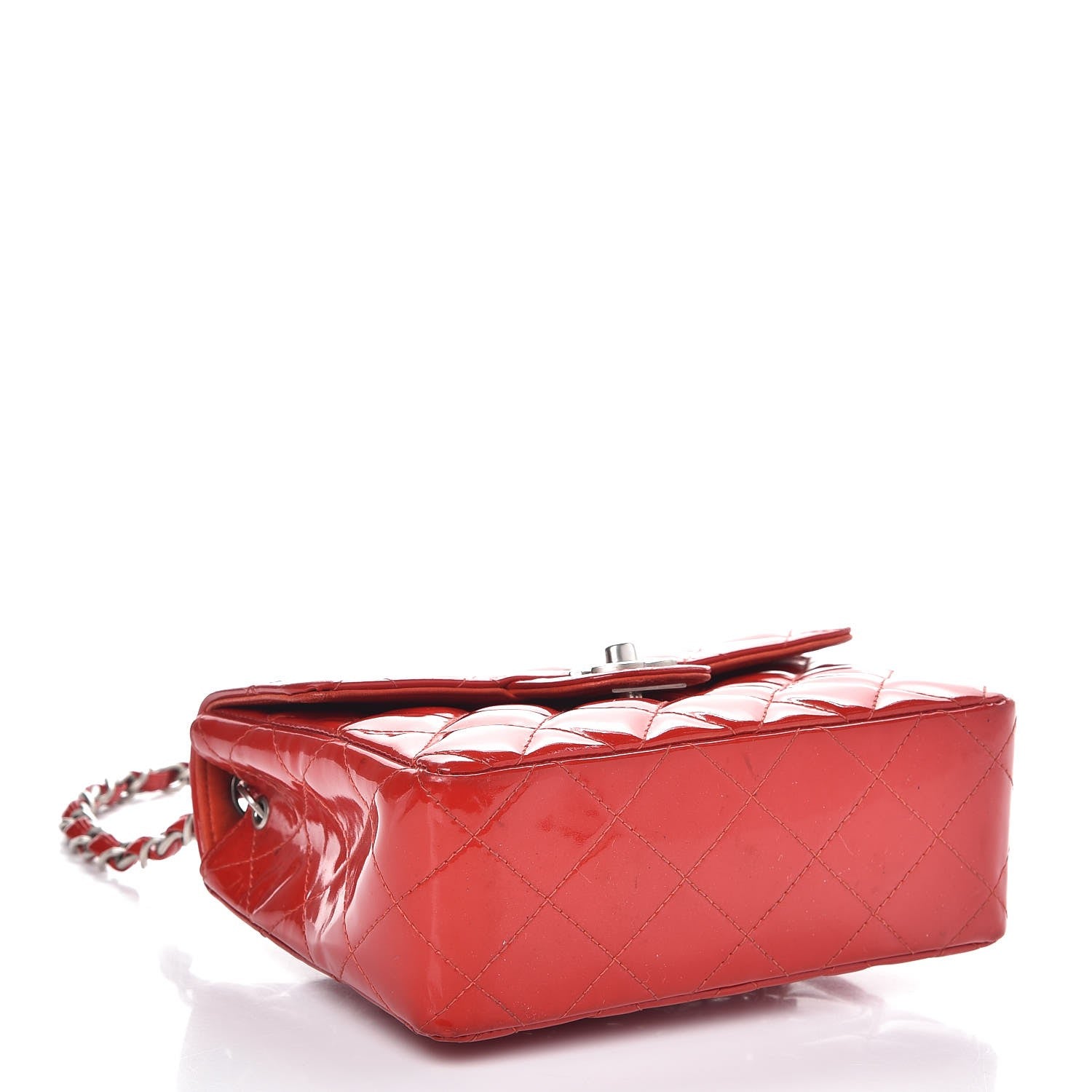 Chanel Patent Quilted Mini Square Flap Red 4 of 11