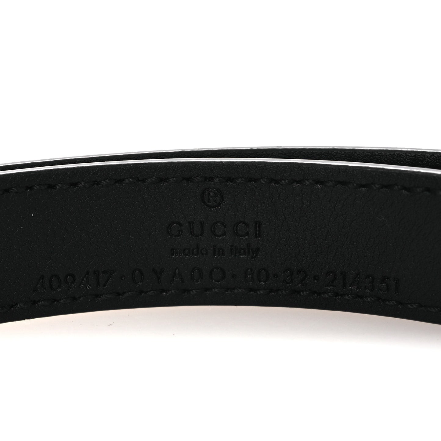 Calfskin Double G 20mm Belt 80 32 Black