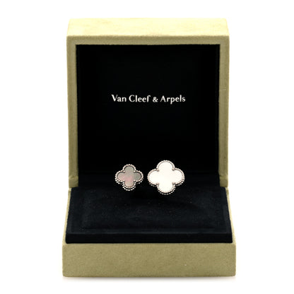 Van Cleef & Arpels 18K White Gold Mother of Pearl Magic Alhambra Between the Finger Ring 48 4.5 5 of 5