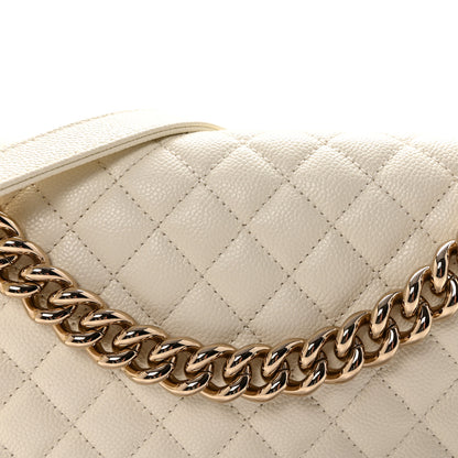Chanel Caviar Quilted Medium Boy Flap White 8 of 10