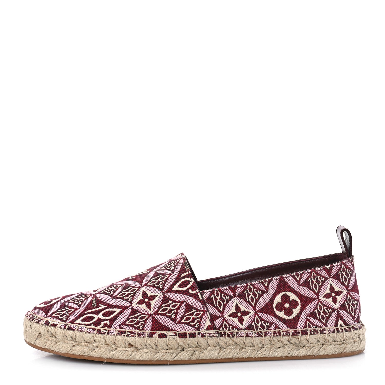 Louis Vuitton Jacquard Since 1854 Starboard Espadrille Flats 39.5 Bordeaux 1 of 8