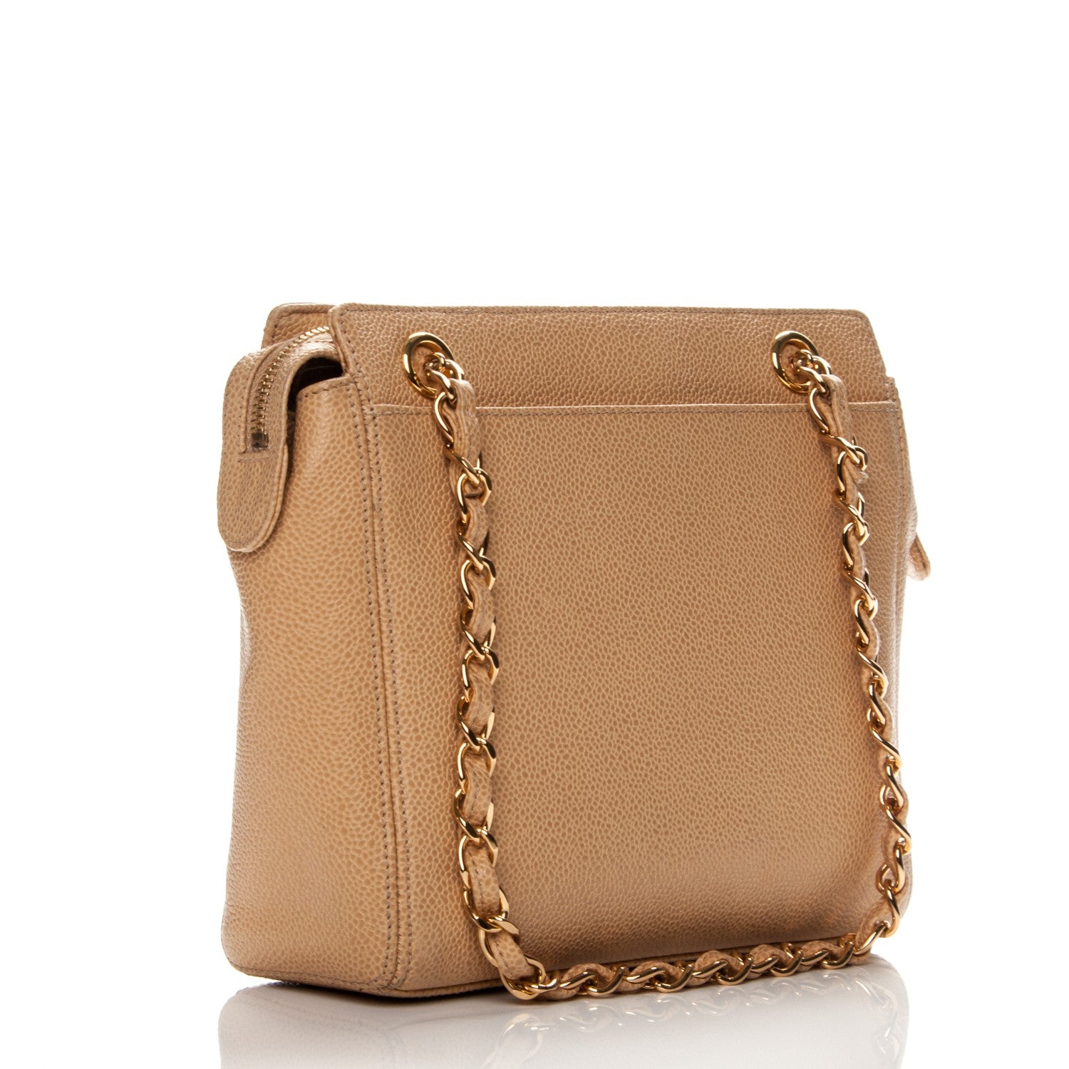 Chanel Caviar Handbag Beige 3 of 8