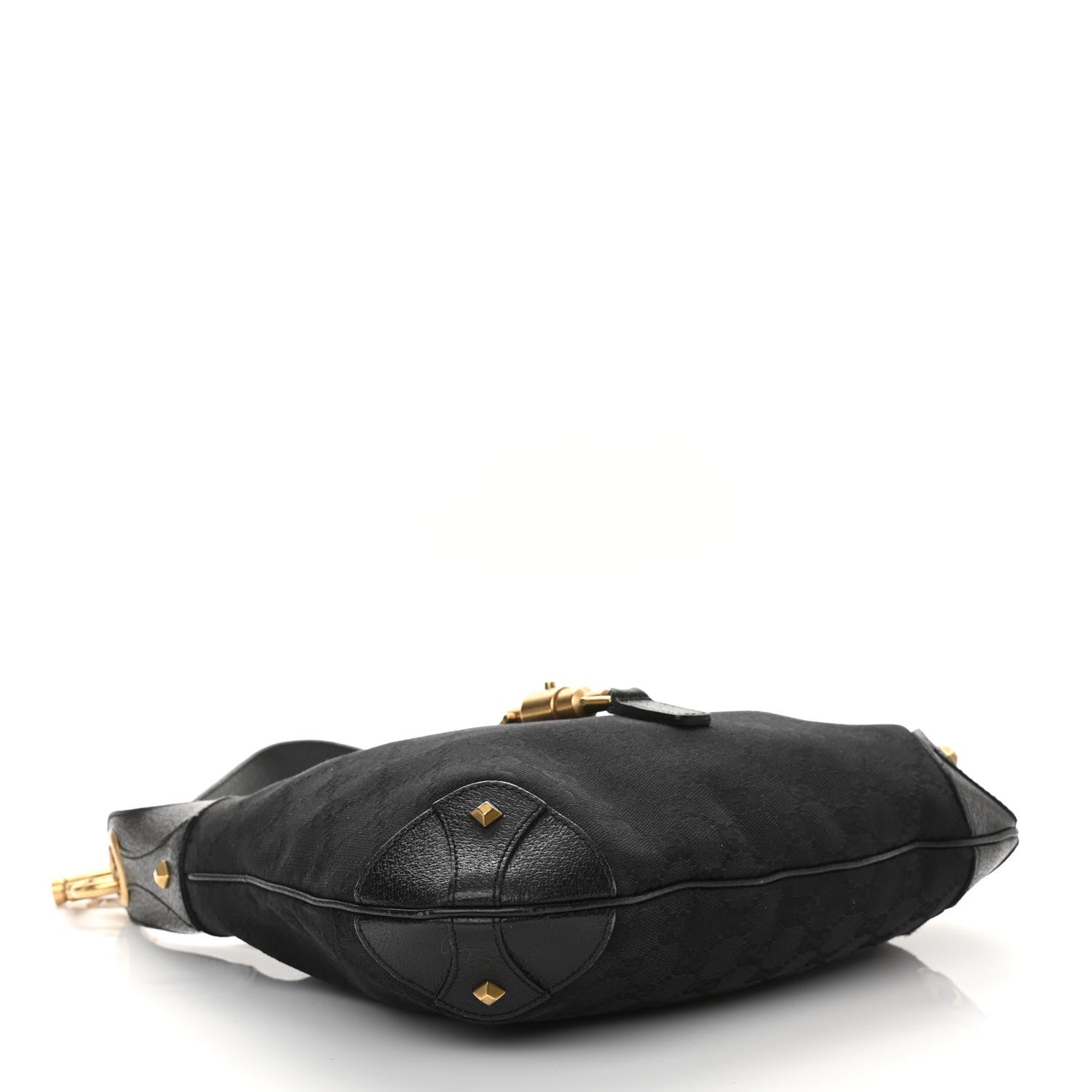 Gucci Monogram Piston Lock Jackie O Hobo Black 4 of 11
