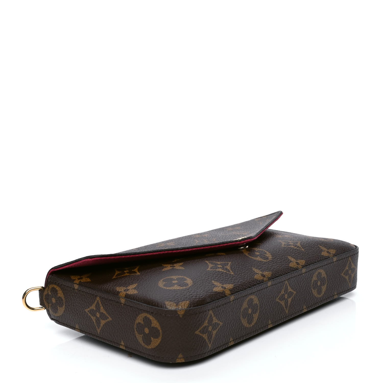 Louis Vuitton Monogram Pochette Felicie Chain Wallet Fuchsia 4 of 5