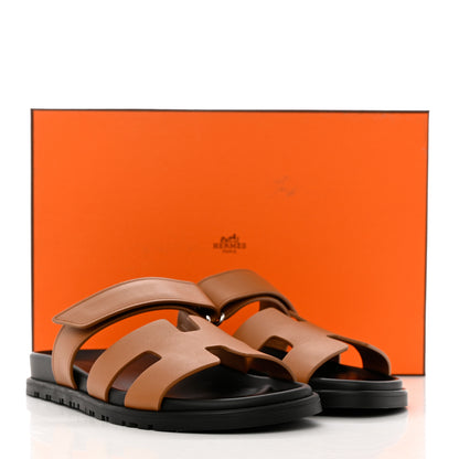 Hermes Calfskin Womens Chypre Sandals 37 Naturel 10 of 10