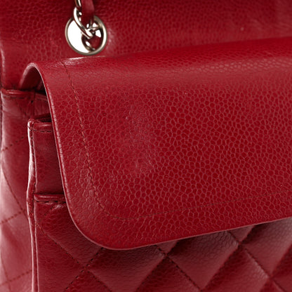 Chanel Caviar Quilted Medium Double Flap Dark Red 10 of 11