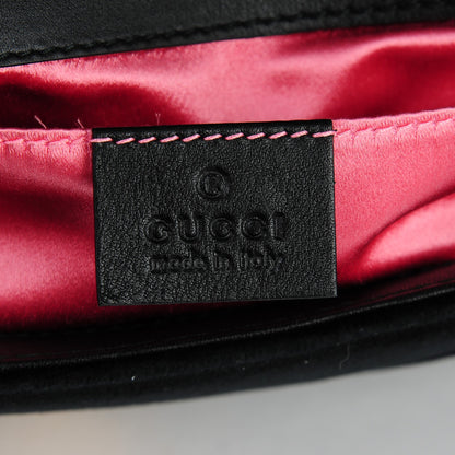 Gucci Velvet Matelasse Mini GG Marmont Shoulder Bag Black 6 of 7