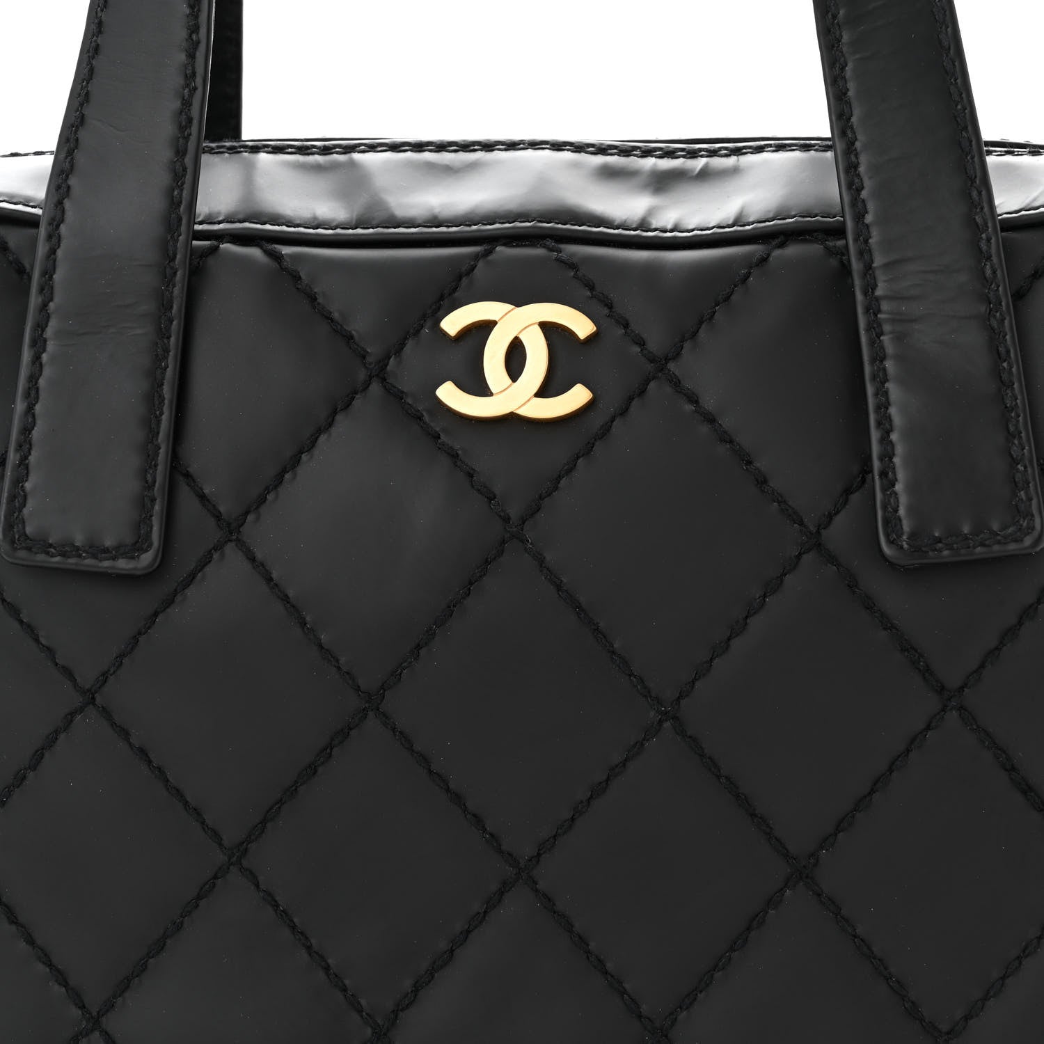 Chanel Calfskin Stitch Surpique Bowler Black 9 of 15