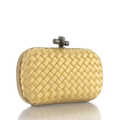 Bottega Veneta Satin Intreccio Impero Ayers Knot Clutch Banane 3 of 6