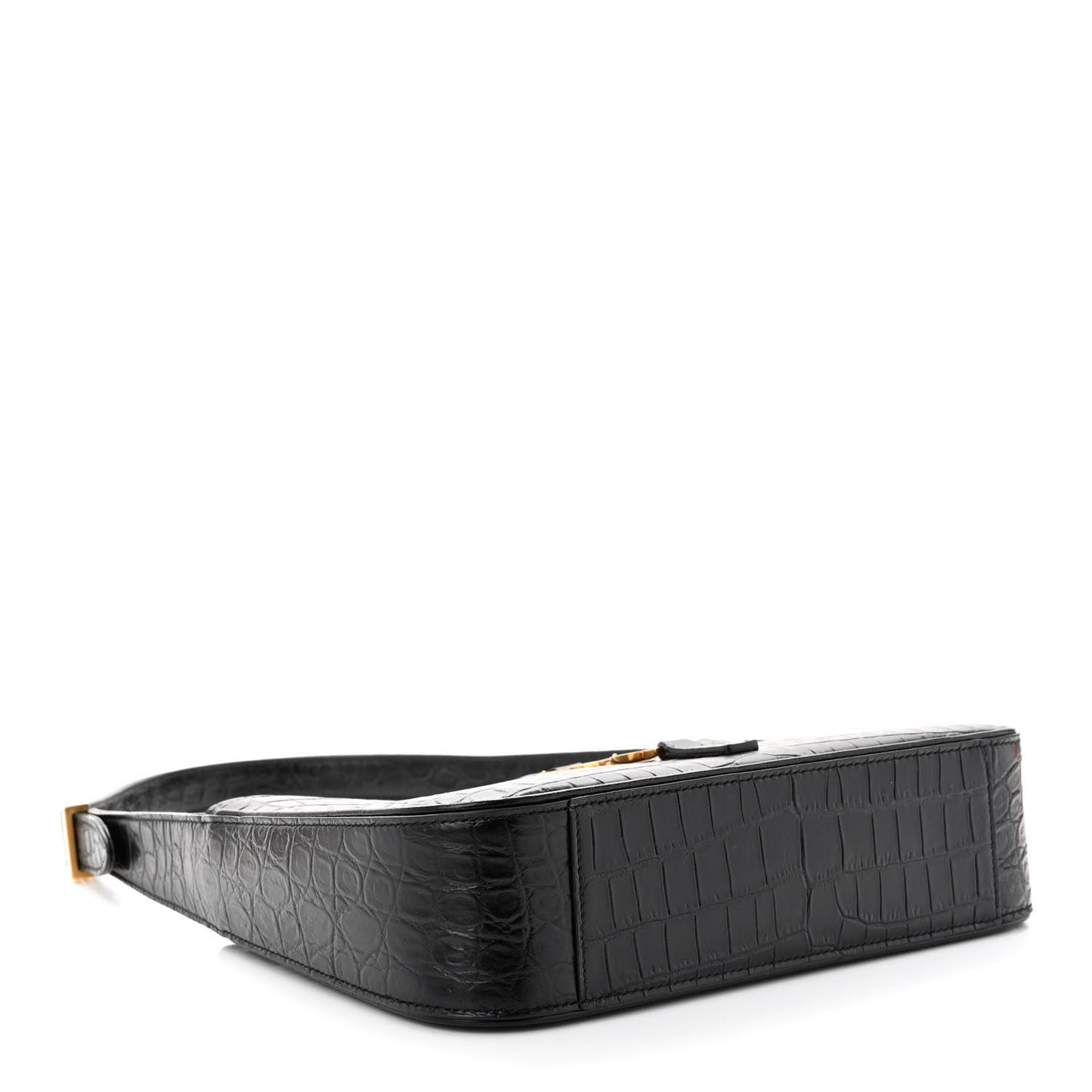 Calfskin Crocodile Embossed LE 5 A 7 Hobo Black
