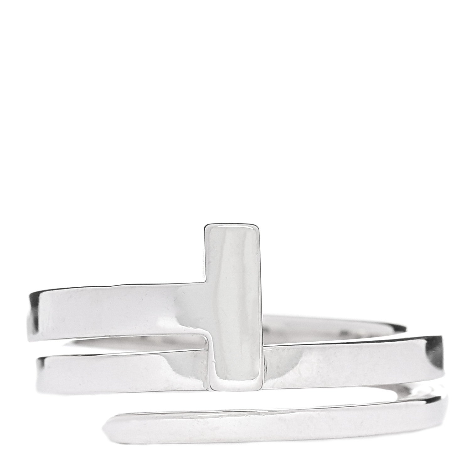Tiffany Sterling Silver T Square Wrap Ring 50 5.25 1 of 4