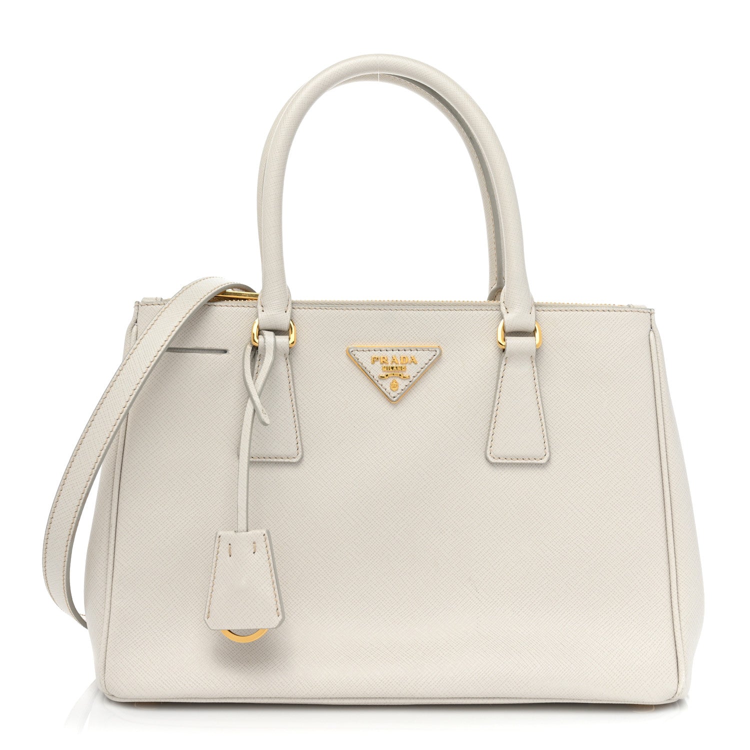 Prada Saffiano Small Galleria Double Zip Tote Talco 1 of 18