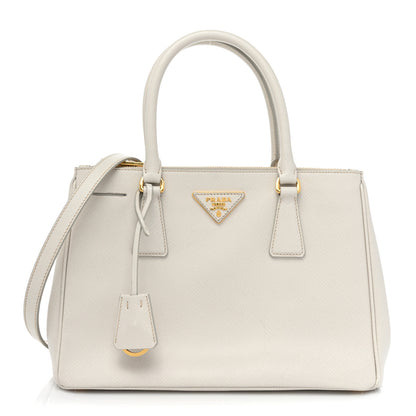 Prada Saffiano Small Galleria Double Zip Tote Talco 1 of 18