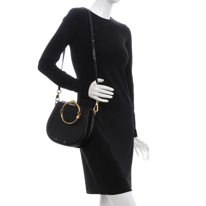 Chloe Calfskin Suede Medium Nile Bracelet Bag Black 2 of 10