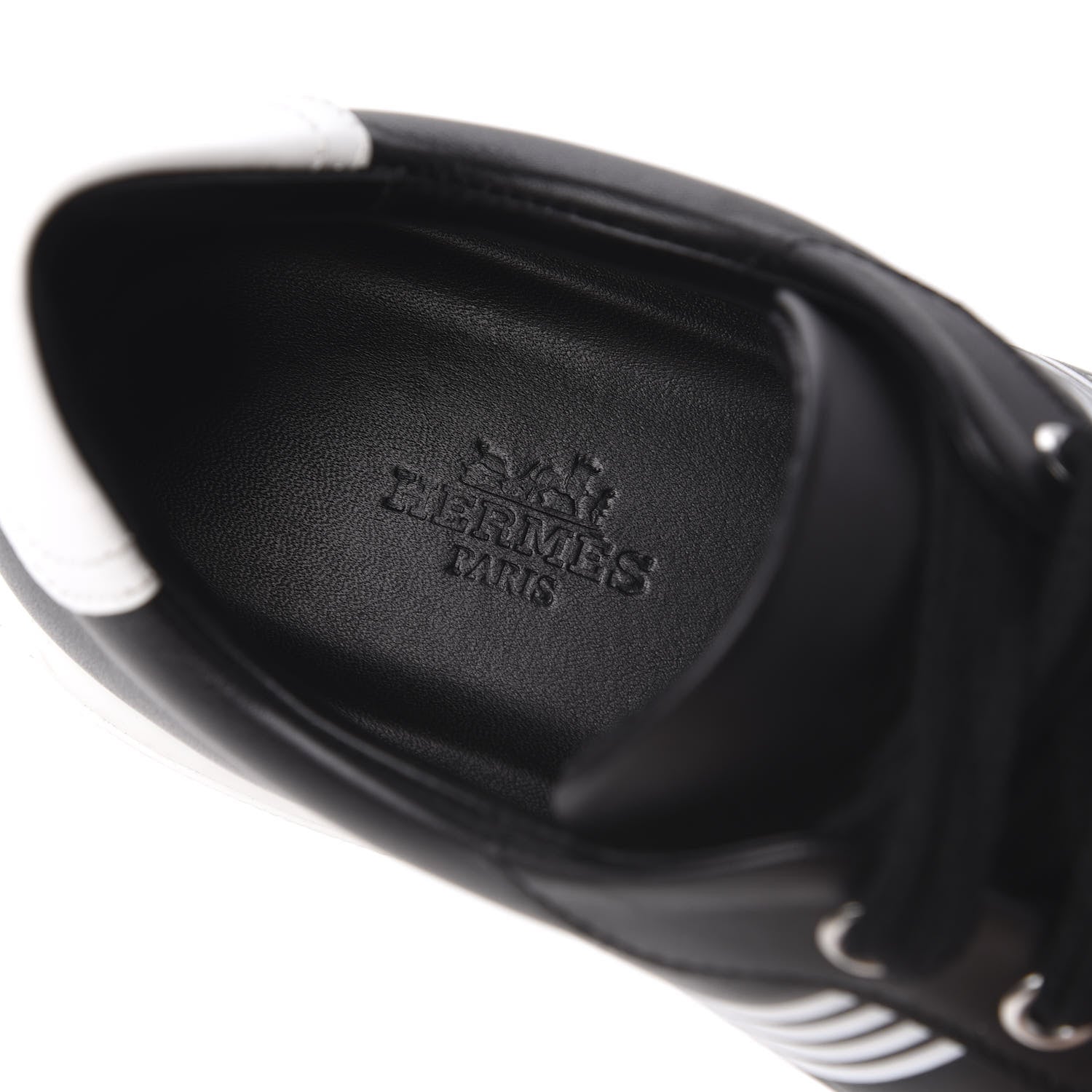 Hermes Calfskin Womens Advantage Sneakers 36 Black White 8 of 11