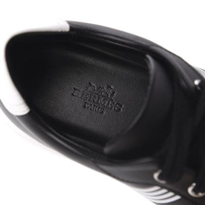 Hermes Calfskin Womens Advantage Sneakers 36 Black White 8 of 11