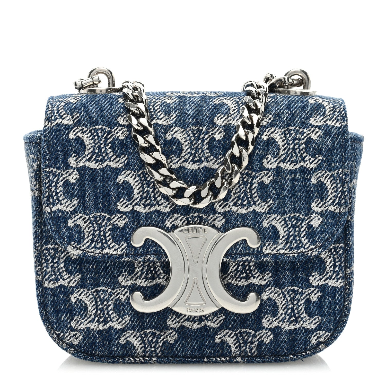 Celine Denim Triomphe Mini Claude 1 of 9