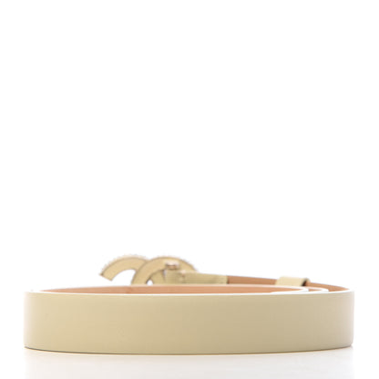 Chanel Calfskin Pearl Crystal CC Belt 90 36 Ivory 2 of 6