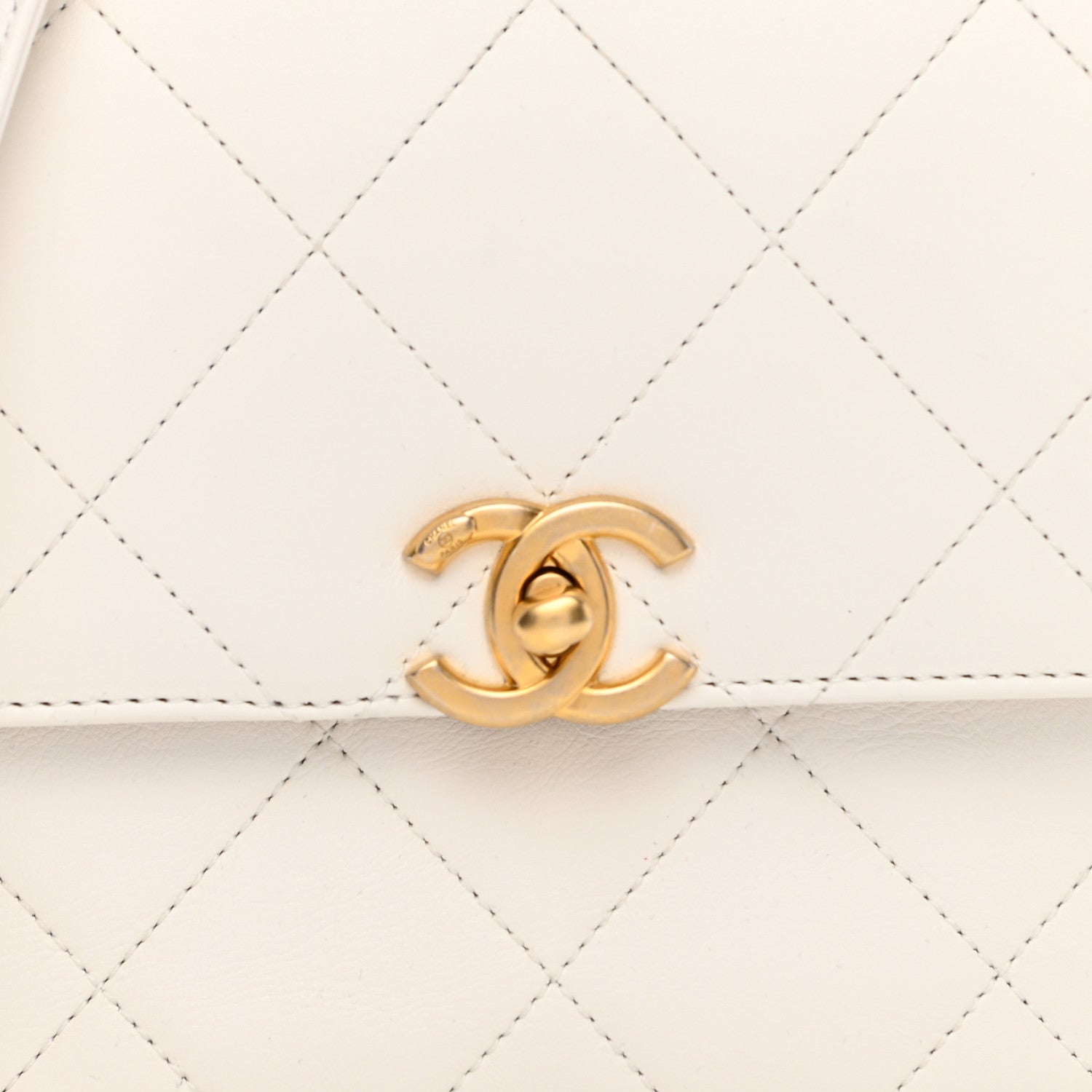 Chanel Calfskin Quilted Small Framing Chain Flap Bag White 8 of 12