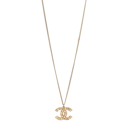 Chanel Pearl CC Pendant Necklace Gold 1 of 5