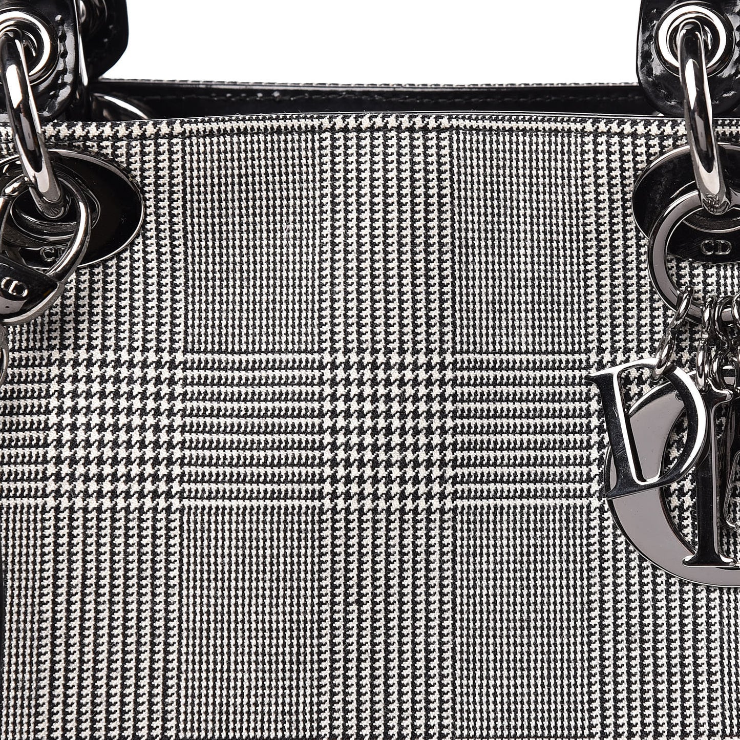 Patent Canvas Large Lady Dior Black