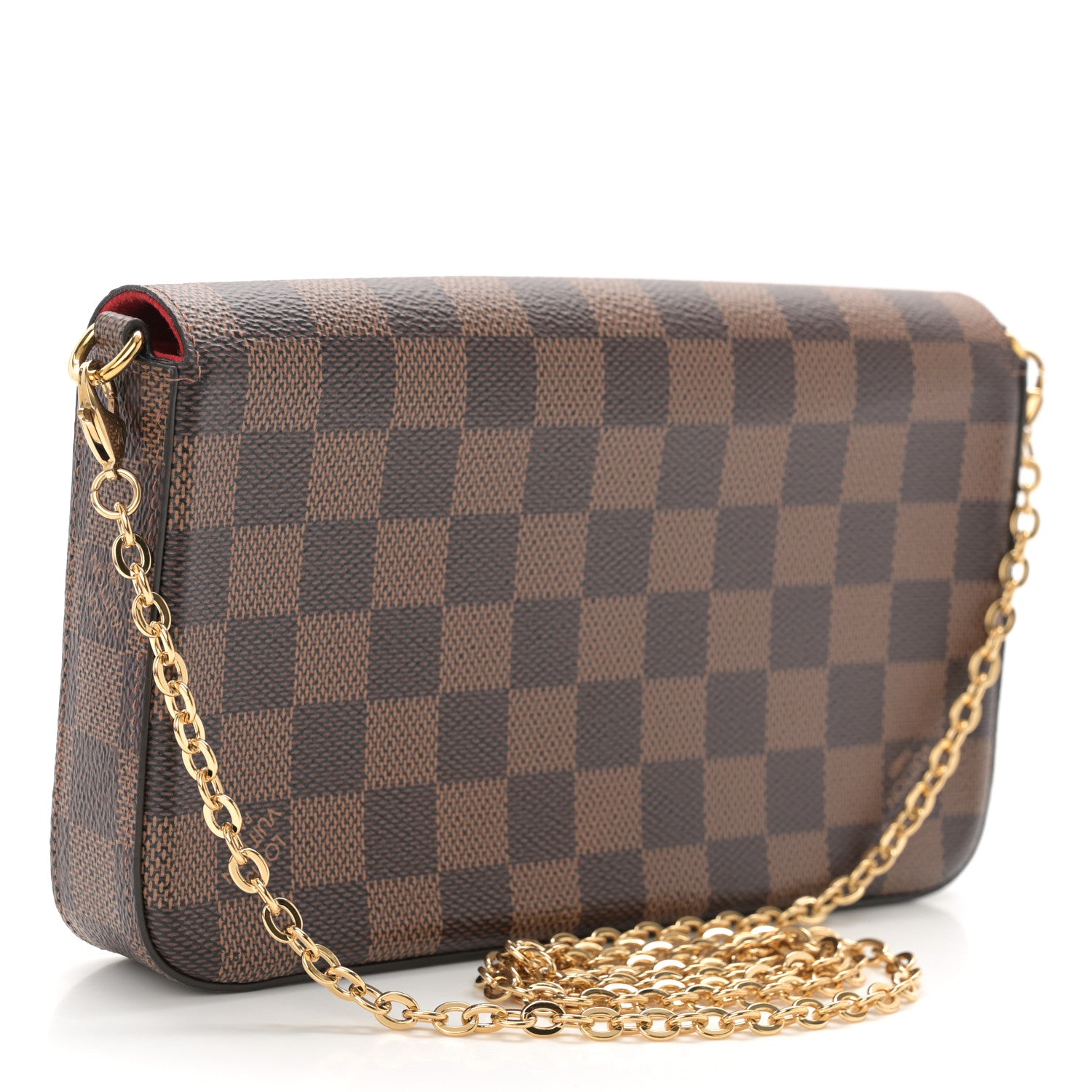 Louis Vuitton Damier Ebene Pochette Felicie Chain Wallet 4 of 10
