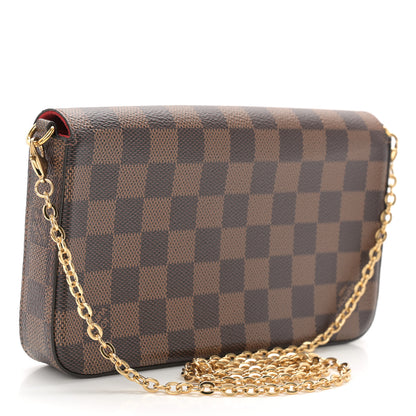 Louis Vuitton Damier Ebene Pochette Felicie Chain Wallet 4 of 10