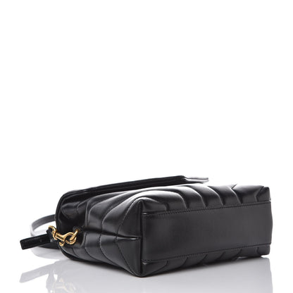 Saint Laurent Calfskin Y Quilted Monogram Toy Loulou Crossbody Bag Black 4 of 8