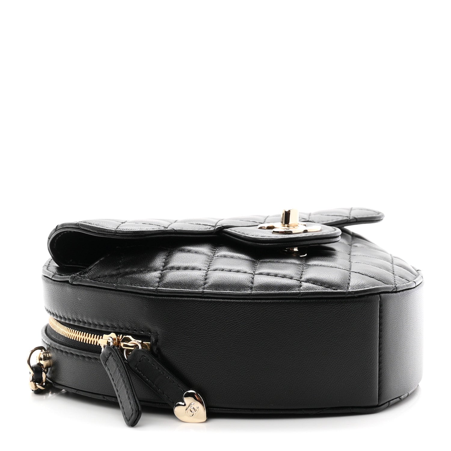 Chanel Lambskin Quilted Large CC In Love Heart Bag Black 4 of 11