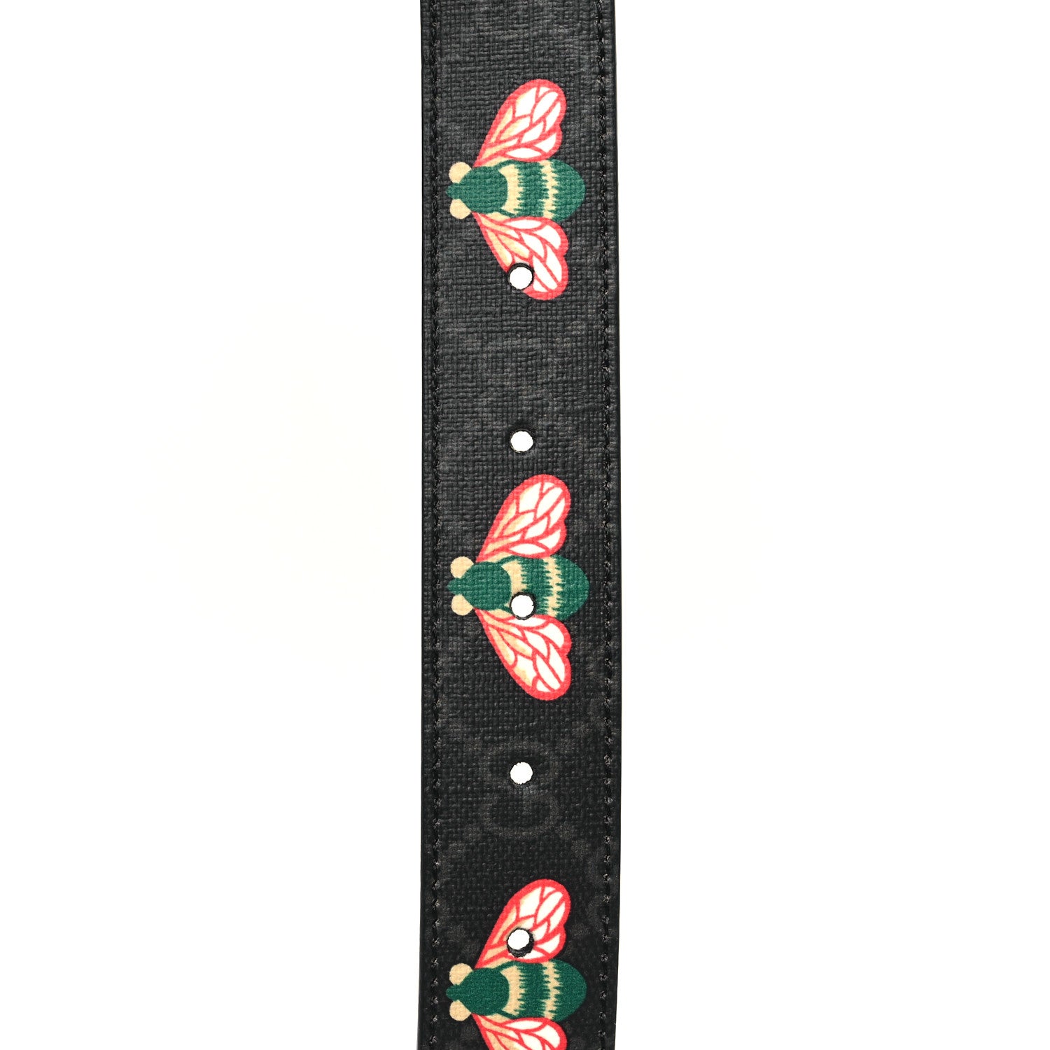 Gucci GG Supreme Monogram Bee Multicolor Appia Calfskin 30mm Belt 85 34 Black 7 of 7