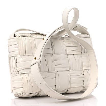 Bottega Veneta Calfskin Intreccio Plisse Cassette Crossbody Bag White 2 of 9