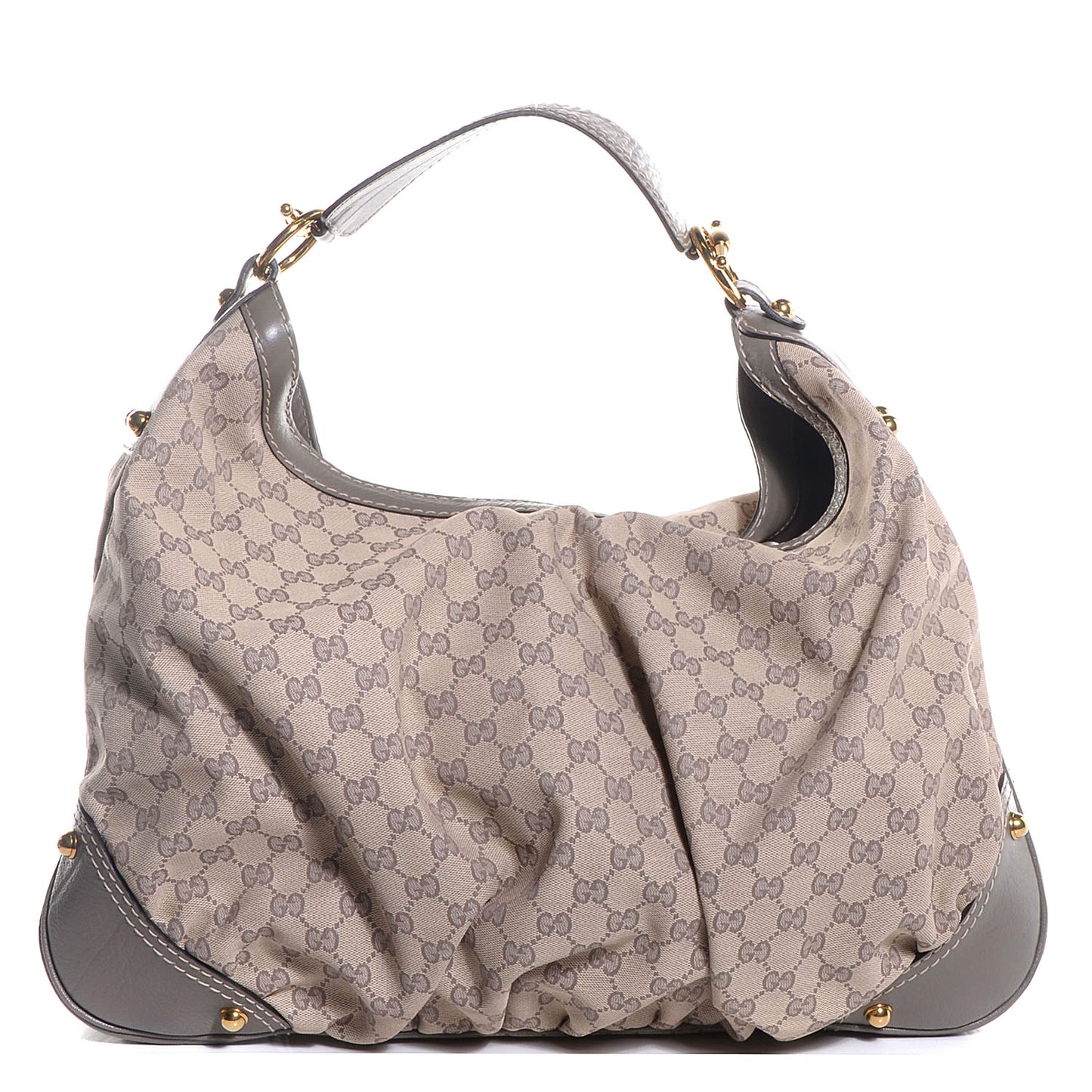 Monogram Large Jockey Hobo Grey