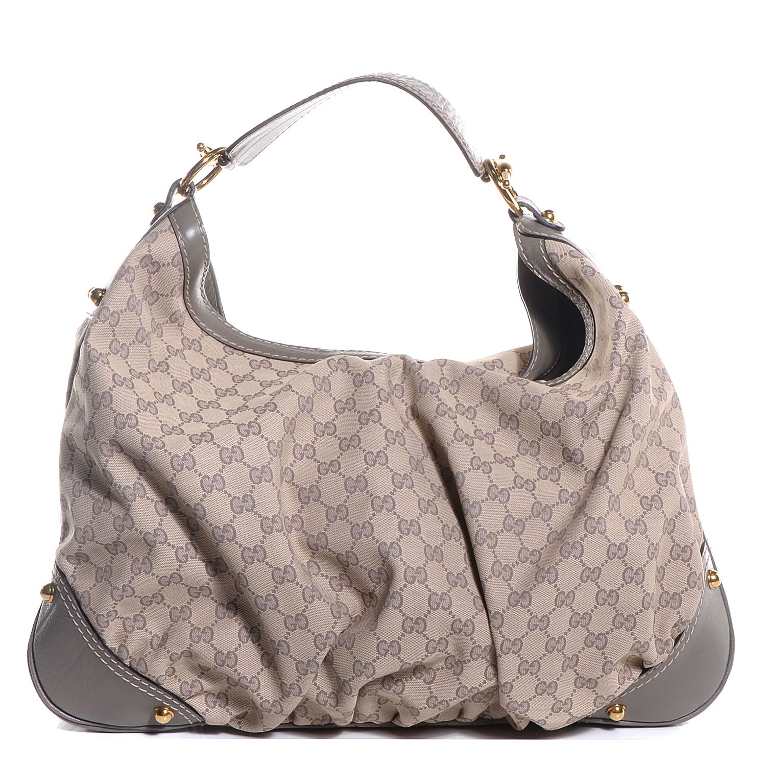 Gucci Monogram Large Jockey Hobo Grey 1 of 7