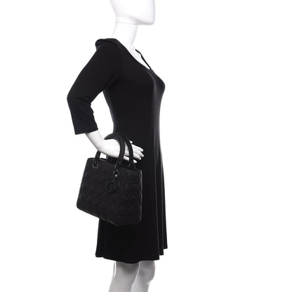 Christian Dior Ultra Matte Calfskin Cannage Medium Lady Dior Black 3 of 11