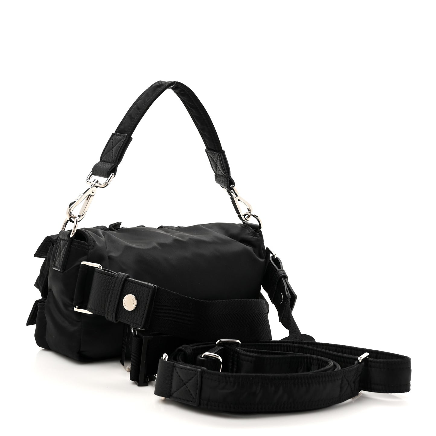 Econyl Cuoio Romano Multipocket Baguette Black
