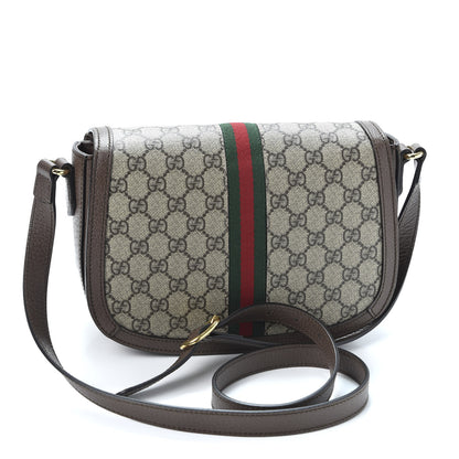 Gucci GG Supreme Monogram Web Small Ophidia Flap Messenger Bag Brown 2 of 10