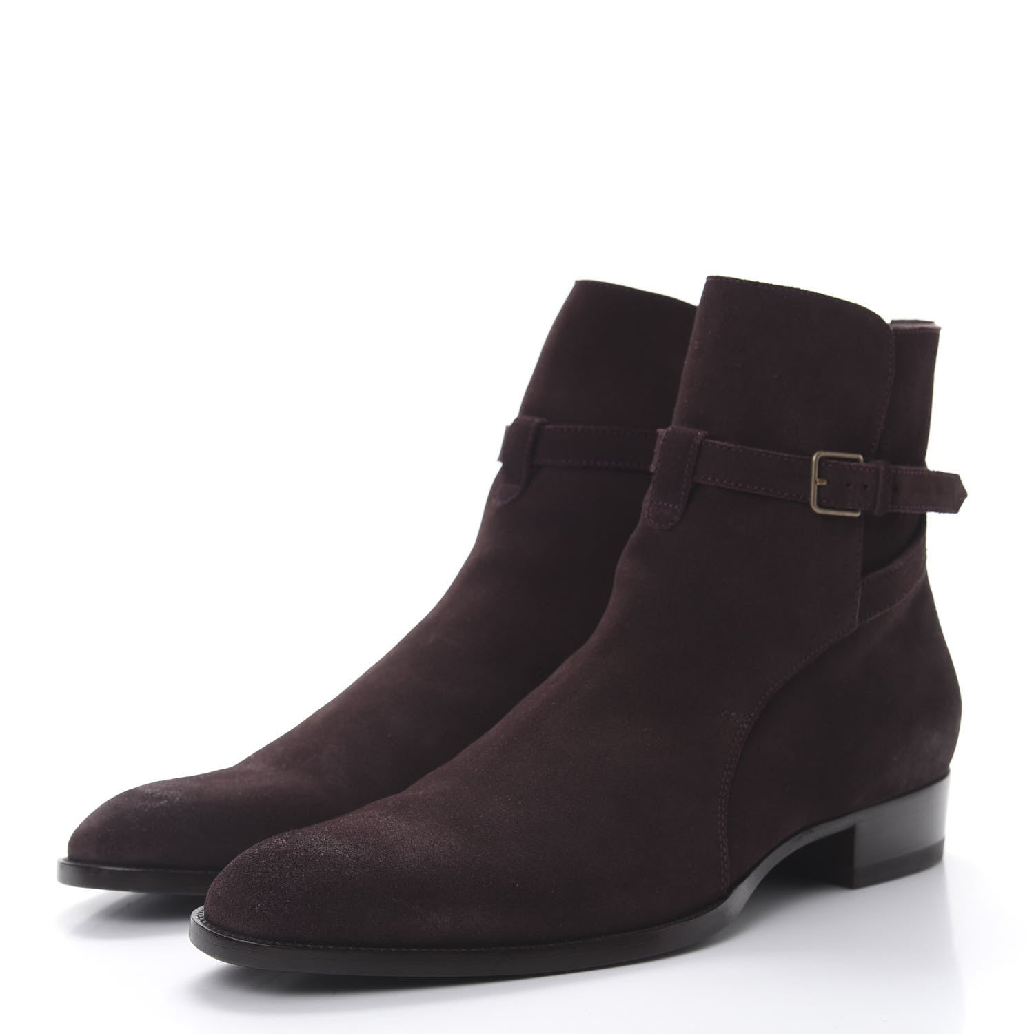 Saint Laurent Suede Soho Calfskin Ankle Boots 44 Deep Blood 3 of 8